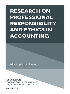 cover image of Research on Professional Responsibility and Ethics in Accounting